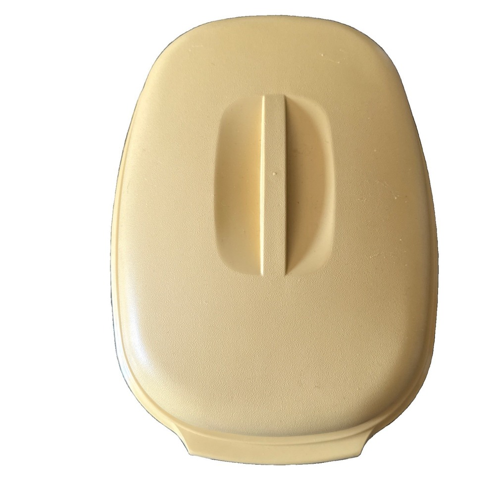 VTG Tupperware Yellow Oblong Oval Micro Veggie Casserole Dish Bowl Lid Strainer